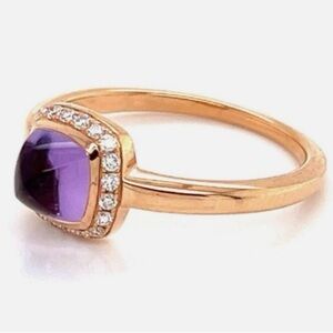 SALE WEEKEND Fred Pain De Sucre 18k Rose gold,amethyst,diamond ring.Sz 6